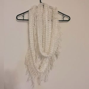 White Fringe Scarf